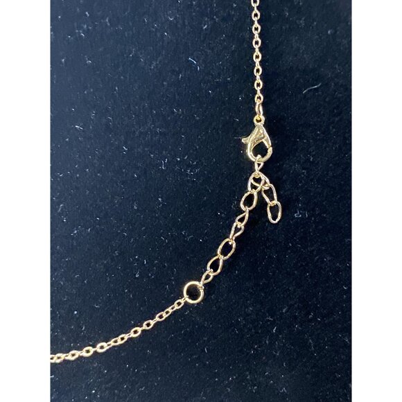 OCEAN’S OATH Blue Wave Ocean Necklace Ring Sz 8 Beautiful Rhinestone Gold Plated - Picture 9 of 10